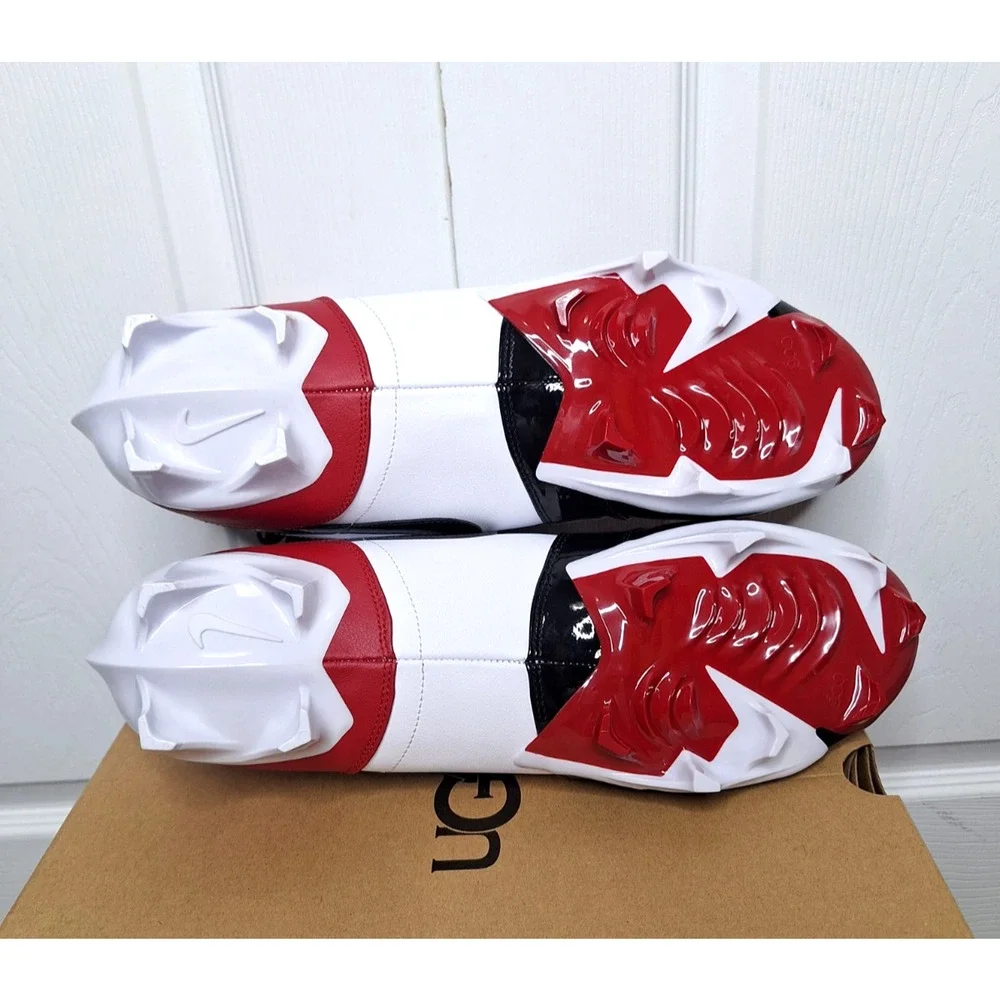 Jordan 1 Low TD Football Cleat Patent Bred Toe Red Black size 16 FJ6245-601